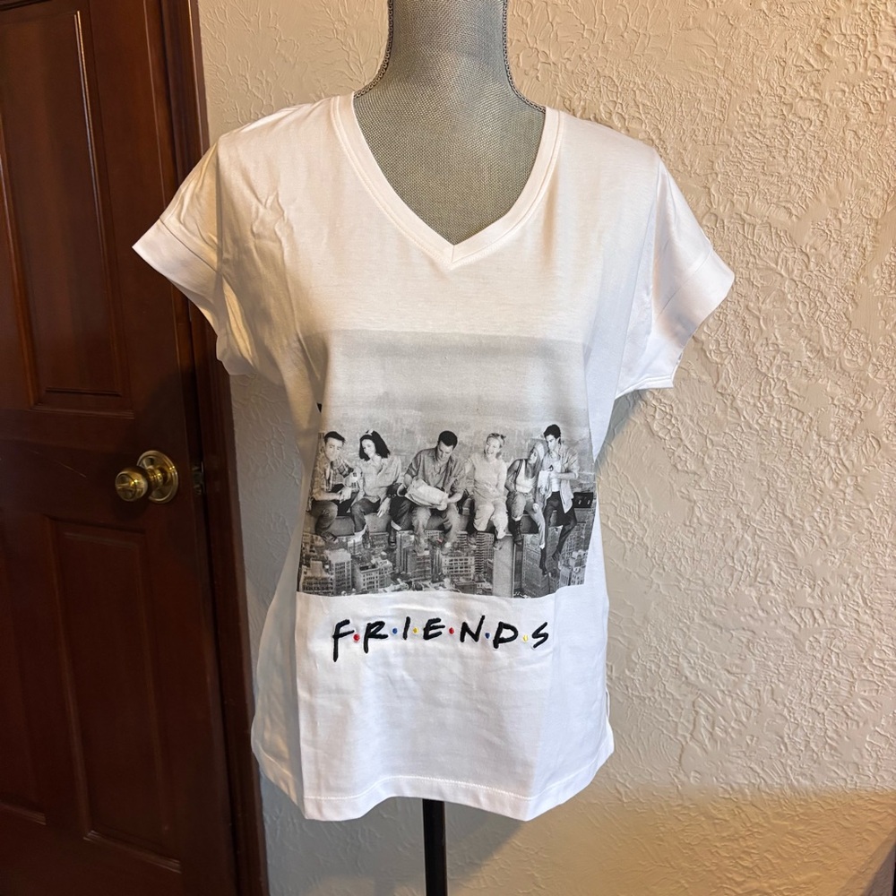 Friends Theme T-shirt atop Skyscraper
